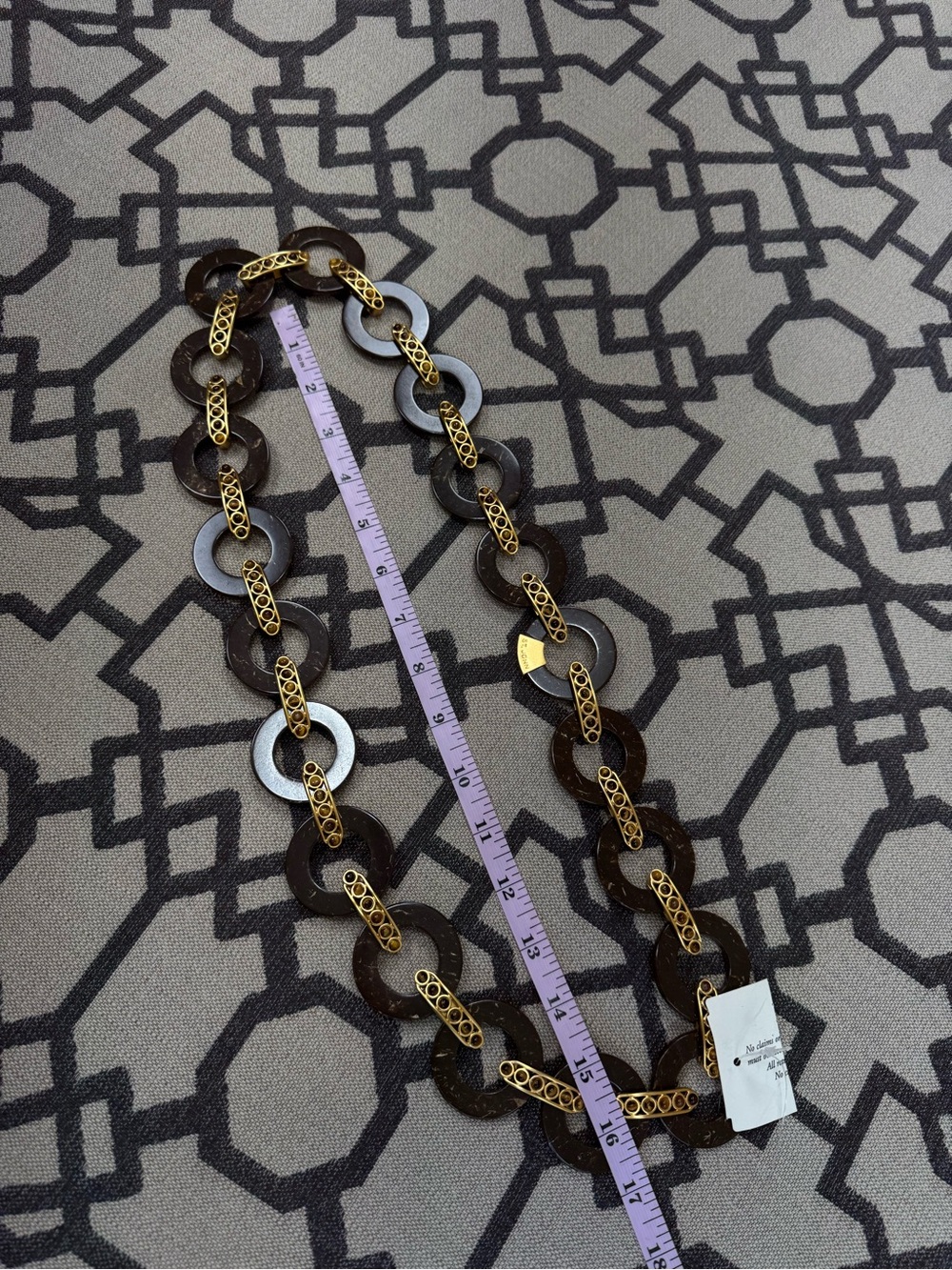 NWT St John Tiger Eye Gold Link Brown Statement Belt Necklace - Picture 10 of 15